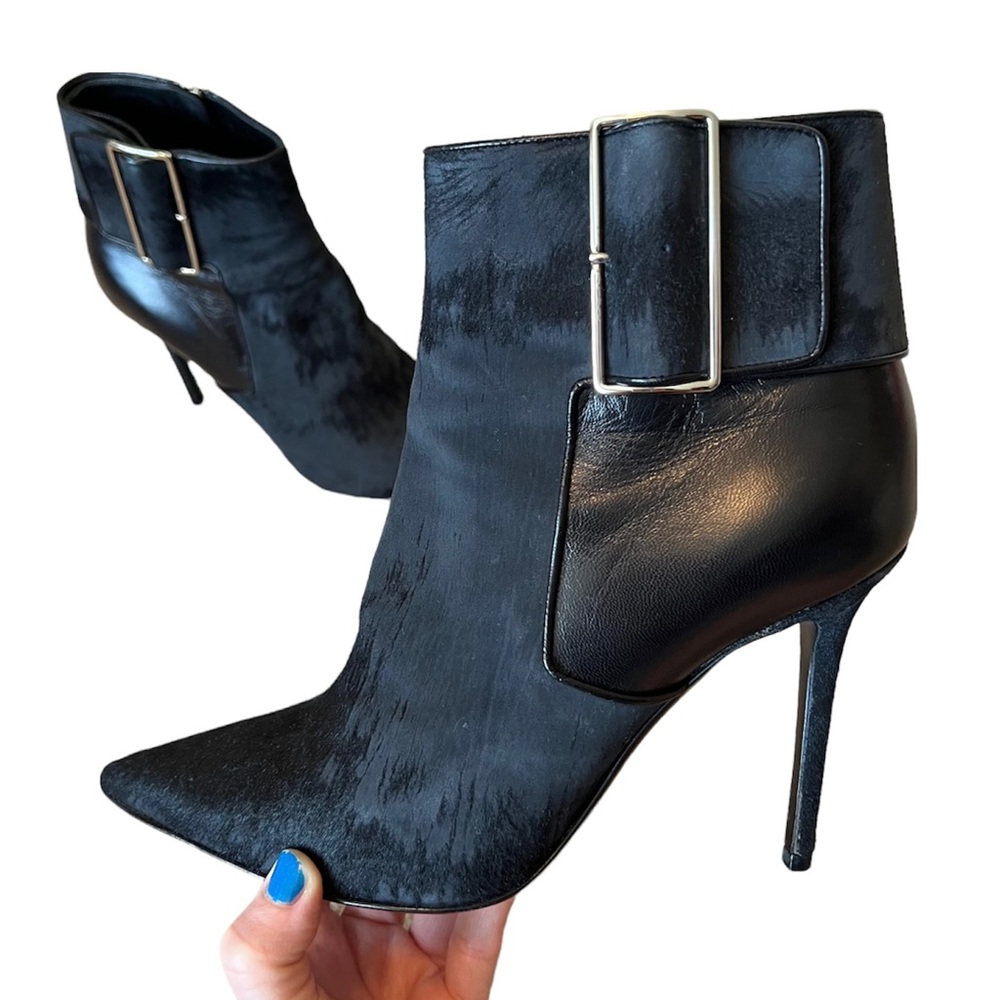 Christian Dior Ankle Boots, Black Pony Hair, Stiletto heel, size 38.5